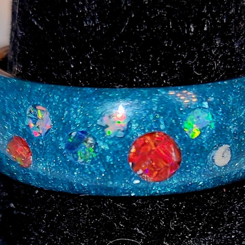 Custom epoxy and opal ring - Picture 2 of 6
